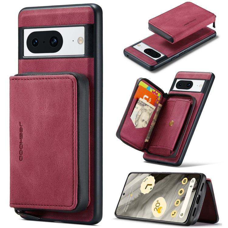 JEEHOOD Magnetic Zipper Wallet Phone Leather Case, For Google Pixel 8 Pro, For Google Pixel 8