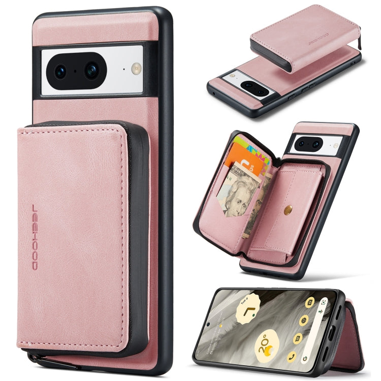 JEEHOOD Magnetic Zipper Wallet Phone Leather Case, For Google Pixel 8 Pro, For Google Pixel 8