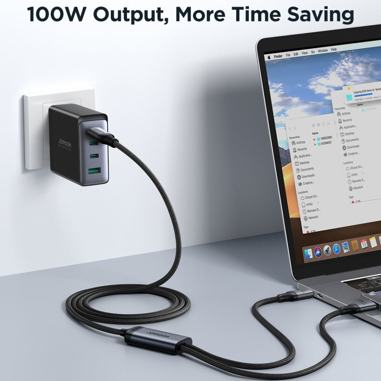 JOYROOM A21 100W Type-C to Dual Type-C 2 in 1 Charging Cable, Length: 1.5m, Type-C to Dual Type-C