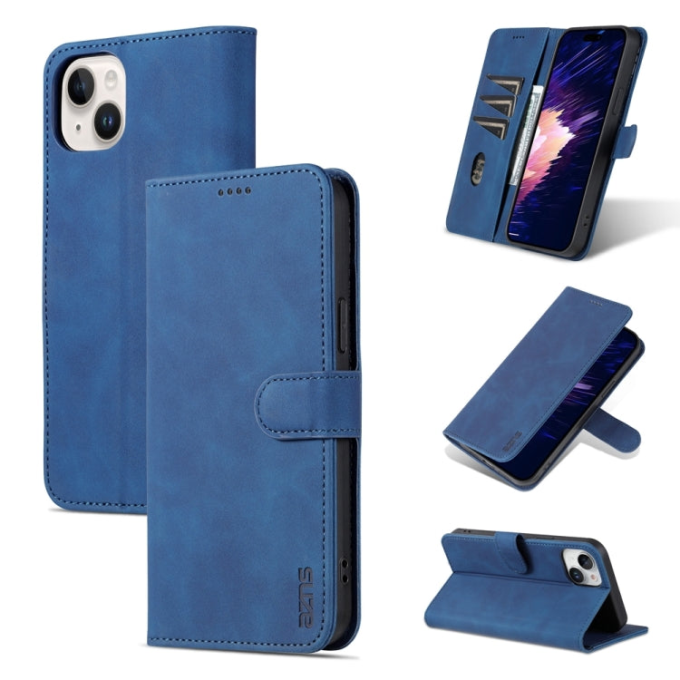 AZNS Skin Feel Calf Texture Flip Leather Phone Case, For iPhone 15 Pro, For iPhone 15 Plus, For iPhone 15