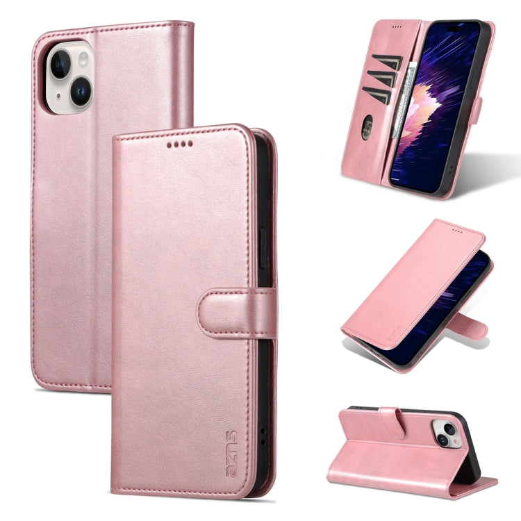 AZNS Skin Feel Calf Texture Flip Leather Phone Case, For iPhone 15 Pro, For iPhone 15 Plus, For iPhone 15