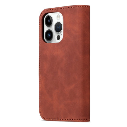 AZNS Skin Feel Calf Texture Flip Leather Phone Case, For iPhone 15 Pro, For iPhone 15 Plus, For iPhone 15