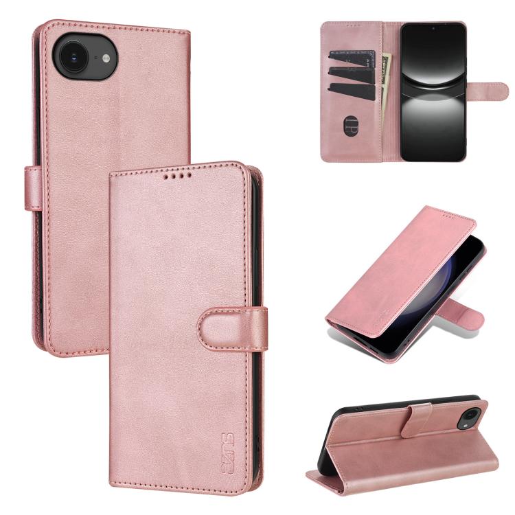 AZNS Skin Feel Calf Texture Flip Leather Phone Case, For iPhone 18 Pro, For iPhone 18 Pro Max, For iPhone 17e / 16e, For iPhone 17 Pro Max