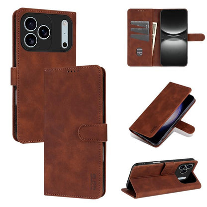 AZNS Skin Feel Calf Texture Flip Leather Phone Case, For iPhone 17 Pro, For iPhone 17, For iPhone Air, For iPhone 15 Pro Max