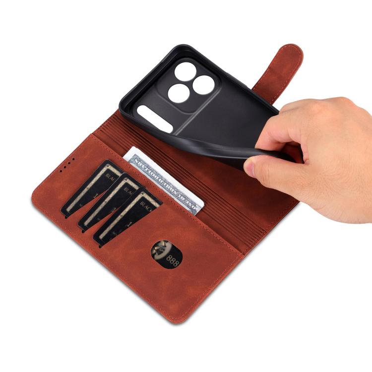 AZNS Skin Feel Calf Texture Flip Leather Phone Case, For iPhone 17 Pro, For iPhone 17, For iPhone Air, For iPhone 15 Pro Max