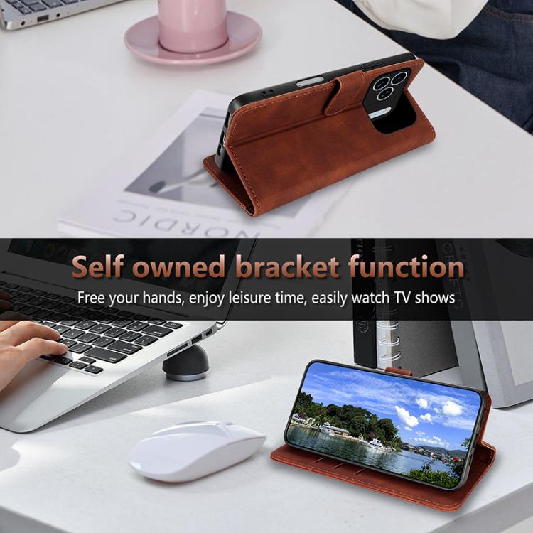 AZNS Skin Feel Calf Texture Flip Leather Phone Case, For iPhone 17 Pro, For iPhone 17, For iPhone Air, For iPhone 15 Pro Max
