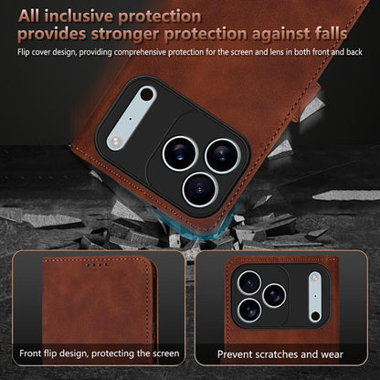 AZNS Skin Feel Calf Texture Flip Leather Phone Case, For iPhone 17 Pro, For iPhone 17, For iPhone Air, For iPhone 15 Pro Max