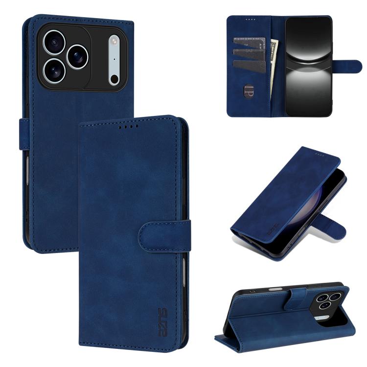 AZNS Skin Feel Calf Texture Flip Leather Phone Case, For iPhone 17 Pro, For iPhone 17, For iPhone Air, For iPhone 15 Pro Max