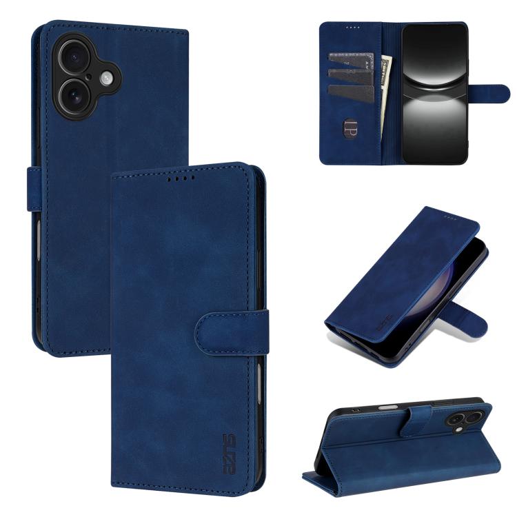 AZNS Skin Feel Calf Texture Flip Leather Phone Case, For iPhone 17 Pro, For iPhone 17, For iPhone Air, For iPhone 15 Pro Max