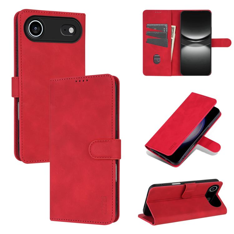 AZNS Skin Feel Calf Texture Flip Leather Phone Case, For iPhone 17 Pro, For iPhone 17, For iPhone Air, For iPhone 15 Pro Max