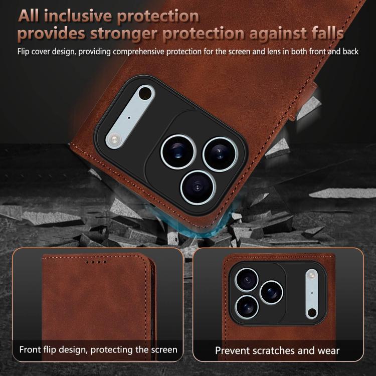 AZNS Skin Feel Calf Texture Flip Leather Phone Case, For iPhone 18 Pro, For iPhone 18 Pro Max, For iPhone 17e / 16e, For iPhone 17 Pro Max