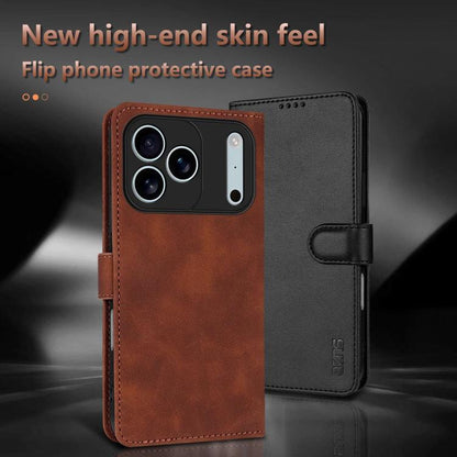 AZNS Skin Feel Calf Texture Flip Leather Phone Case, For iPhone 18 Pro, For iPhone 18 Pro Max, For iPhone 17e / 16e, For iPhone 17 Pro Max