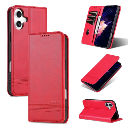 AZNS Magnetic Calf Texture Flip Leather Phone Case, For iPhone Air, For iPhone 16 Pro Max, For iPhone 16 Pro, For iPhone 16 Plus