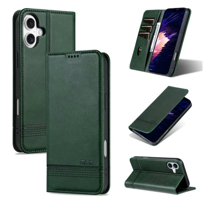 AZNS Magnetic Calf Texture Flip Leather Phone Case, For iPhone Air, For iPhone 16 Pro Max, For iPhone 16 Pro, For iPhone 16 Plus