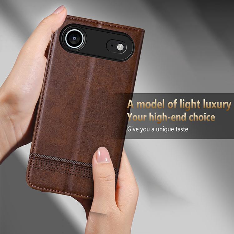 AZNS Magnetic Calf Texture Flip Leather Phone Case, For iPhone Air, For iPhone 16 Pro Max, For iPhone 16 Pro, For iPhone 16 Plus