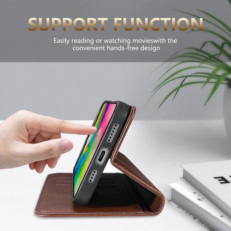 AZNS Magnetic Calf Texture Flip Leather Phone Case, For iPhone Air, For iPhone 16 Pro Max, For iPhone 16 Pro, For iPhone 16 Plus