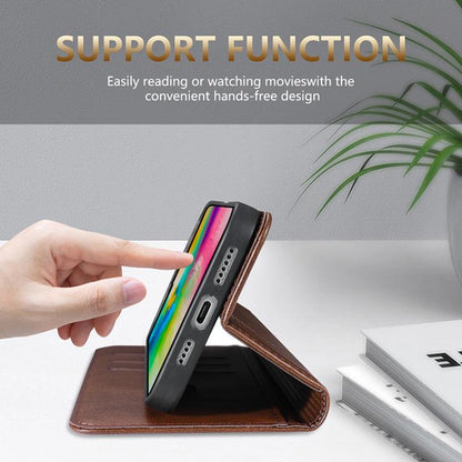 AZNS Magnetic Calf Texture Flip Leather Phone Case, For iPhone Air, For iPhone 16 Pro Max, For iPhone 16 Pro, For iPhone 16 Plus