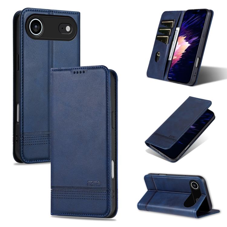 AZNS Magnetic Calf Texture Flip Leather Phone Case, For iPhone Air, For iPhone 16 Pro Max, For iPhone 16 Pro, For iPhone 16 Plus