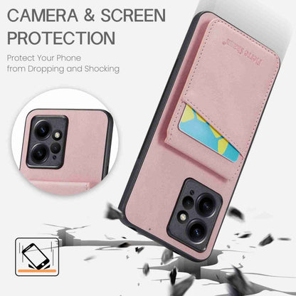 Fierre Shann Crazy Horse Card Holder Back Cover PU Phone Case, For Xiaomi Redmi Note 12 4G Global, For Xiaomi Redmi Note 12 Pro+ Global, For Xiaomi Redmi Note 12 Pro 5G Global, For Xiaomi Redmi Note 12 5G Global