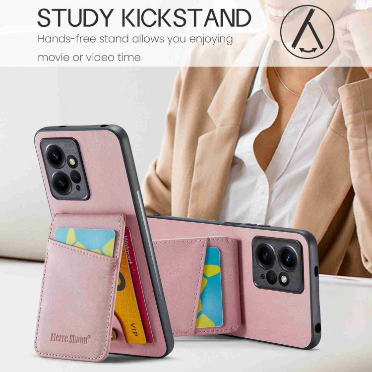 Fierre Shann Crazy Horse Card Holder Back Cover PU Phone Case, For Xiaomi Redmi Note 12 4G Global, For Xiaomi Redmi Note 12 Pro+ Global, For Xiaomi Redmi Note 12 Pro 5G Global, For Xiaomi Redmi Note 12 5G Global