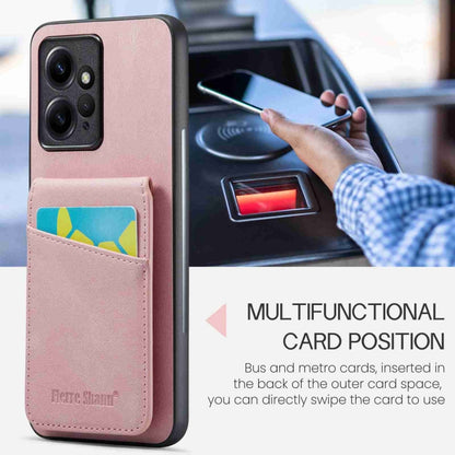 Fierre Shann Crazy Horse Card Holder Back Cover PU Phone Case, For Xiaomi Redmi Note 12 4G Global, For Xiaomi Redmi Note 12 Pro+ Global, For Xiaomi Redmi Note 12 Pro 5G Global, For Xiaomi Redmi Note 12 5G Global