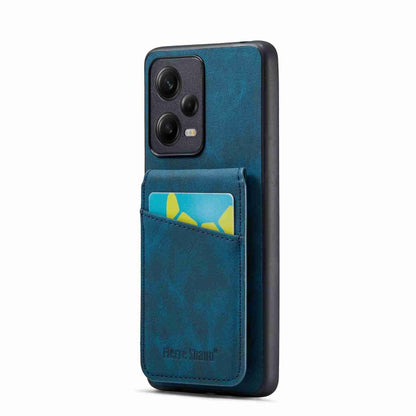 Fierre Shann Crazy Horse Card Holder Back Cover PU Phone Case, For Xiaomi Redmi Note 12 4G Global, For Xiaomi Redmi Note 12 Pro+ Global, For Xiaomi Redmi Note 12 Pro 5G Global, For Xiaomi Redmi Note 12 5G Global