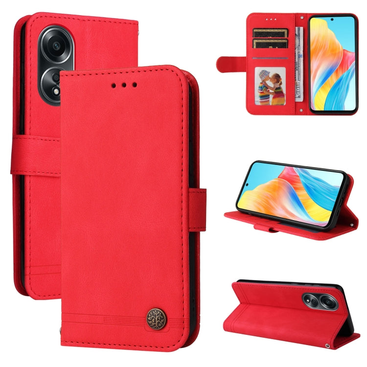Skin Feel Life Tree Metal Button Leather Phone Case, Series 1