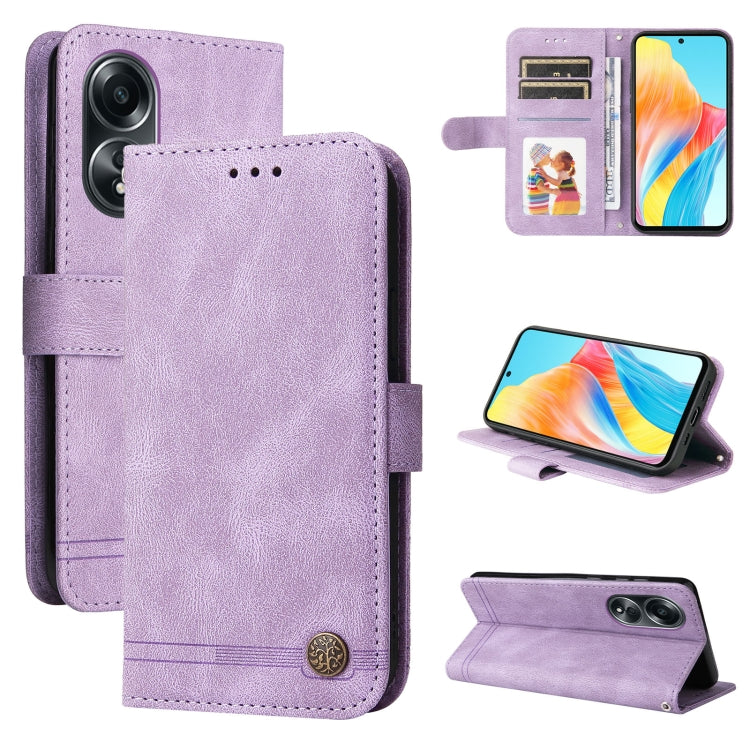Skin Feel Life Tree Metal Button Leather Phone Case, Series 1