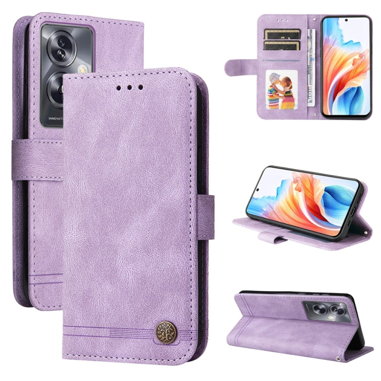 Skin Feel Life Tree Metal Button Leather Phone Case, Series 1