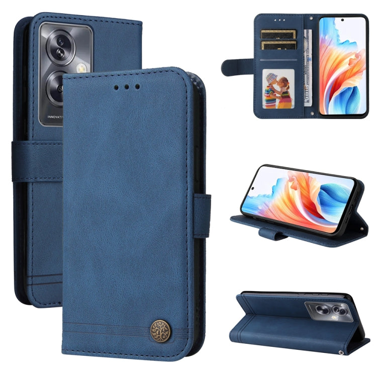 Skin Feel Life Tree Metal Button Leather Phone Case, Series 1