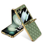 GKK Integrated Plating Diamond Texture PU Phone Case with Ring, For Samsung Galaxy Z Flip6/7 FE, For Samsung Galaxy Z Flip7 5G, For Samsung Galaxy Z Flip5