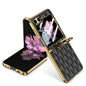 GKK Integrated Plating Diamond Texture PU Phone Case with Ring, For Samsung Galaxy Z Flip6/7 FE, For Samsung Galaxy Z Flip7 5G, For Samsung Galaxy Z Flip5