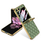 GKK Integrated Plating Diamond Texture PU Phone Case with Ring, For Samsung Galaxy Z Flip6/7 FE, For Samsung Galaxy Z Flip7 5G, For Samsung Galaxy Z Flip5