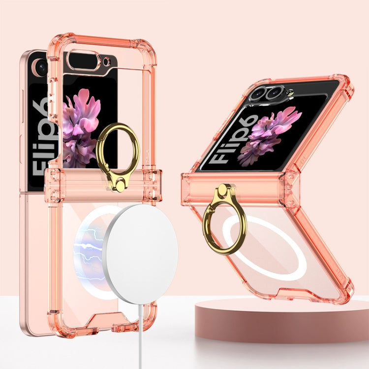 GKK MagSafe Airbag Hinge Shockproof Phone Case with Ring Holder, For Samsung Galaxy Z Flip6 / Flip7 FE, For Samsung Galaxy Z Flip5