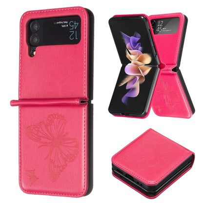 Embossing Two Butterflies Leather Phone Case, For Samsung Galaxy Z Flip6 / Flip7 FE, For Samsung Galaxy Z Flip5, For Samsung Galaxy Z Flip4, For Samsung Galaxy Z Flip3 5G