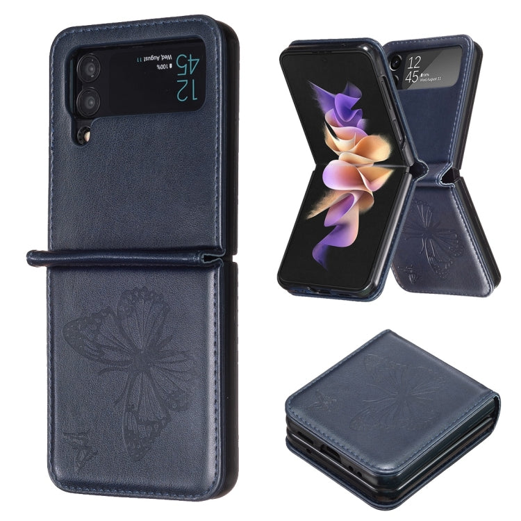 Embossing Two Butterflies Leather Phone Case