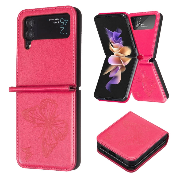 Embossing Two Butterflies Leather Phone Case, For Samsung Galaxy Z Flip6 / Flip7 FE, For Samsung Galaxy Z Flip5, For Samsung Galaxy Z Flip4, For Samsung Galaxy Z Flip3 5G
