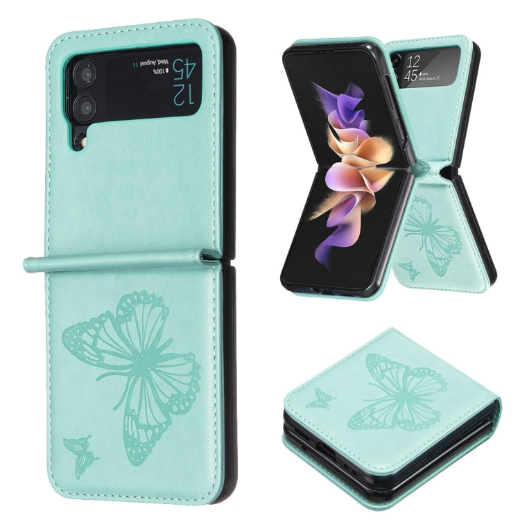 Embossing Two Butterflies Leather Phone Case, For Samsung Galaxy Z Flip6 / Flip7 FE, For Samsung Galaxy Z Flip5, For Samsung Galaxy Z Flip4, For Samsung Galaxy Z Flip3 5G