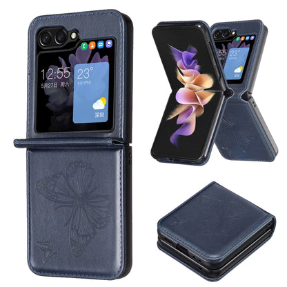 Embossing Two Butterflies Leather Phone Case, For Samsung Galaxy Z Flip6 / Flip7 FE, For Samsung Galaxy Z Flip5, For Samsung Galaxy Z Flip4, For Samsung Galaxy Z Flip3 5G