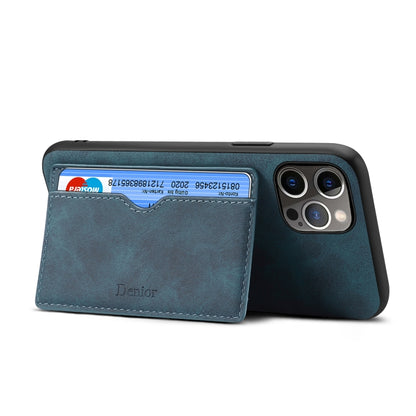 Denior PU Single Card Slot Holder Phone Case, For iPhone 15 Pro Max, For iPhone 15 Pro, For iPhone 15 Plus, For iPhone 15