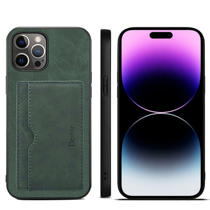 Denior PU Single Card Slot Holder Phone Case, For iPhone 15 Pro Max, For iPhone 15 Pro, For iPhone 15 Plus, For iPhone 15