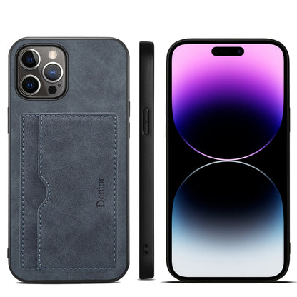 Denior PU Single Card Slot Holder Phone Case, For iPhone 15 Pro Max, For iPhone 15 Pro, For iPhone 15 Plus, For iPhone 15