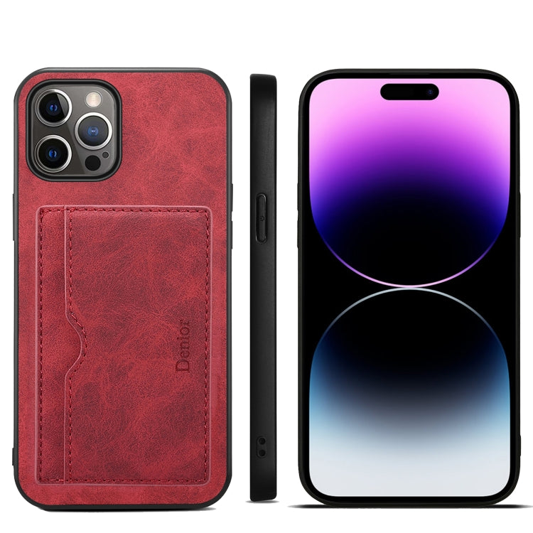 Denior PU Single Card Slot Holder Phone Case, For iPhone 15 Pro Max, For iPhone 15 Pro, For iPhone 15 Plus, For iPhone 15