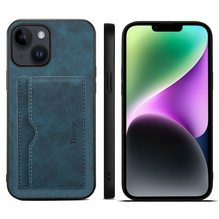 Denior PU Single Card Slot Holder Phone Case, For iPhone 15 Pro Max, For iPhone 15 Pro, For iPhone 15 Plus, For iPhone 15