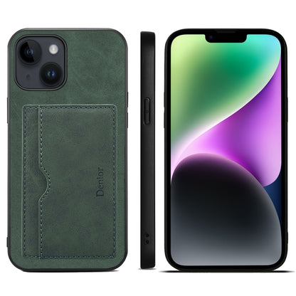 Denior PU Single Card Slot Holder Phone Case, For iPhone 15 Pro Max, For iPhone 15 Pro, For iPhone 15 Plus, For iPhone 15