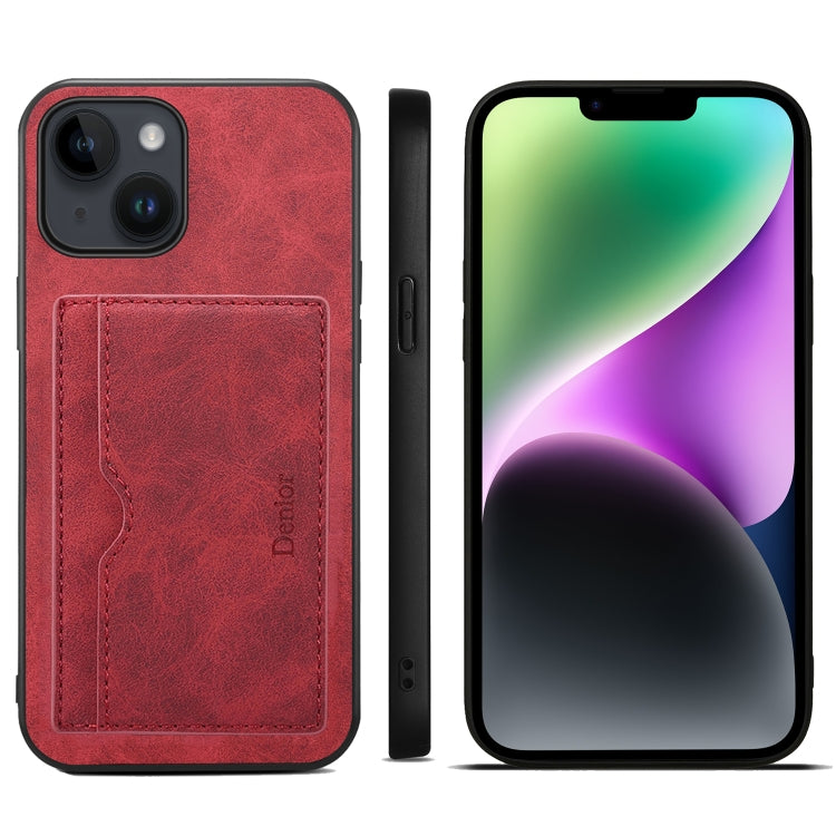 Denior PU Single Card Slot Holder Phone Case, For iPhone 15 Pro Max, For iPhone 15 Pro, For iPhone 15 Plus, For iPhone 15