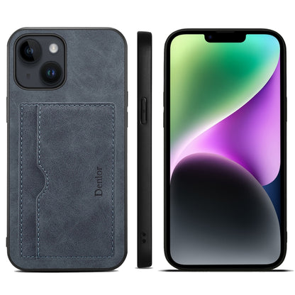 Denior PU Single Card Slot Holder Phone Case, For iPhone 15 Pro Max, For iPhone 15 Pro, For iPhone 15 Plus, For iPhone 15