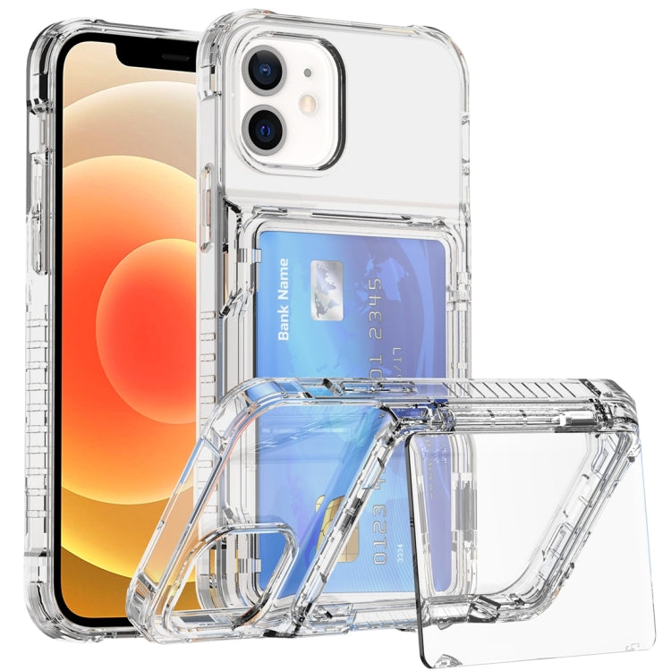 Crystal Clear Flip Card Slot Phone Case, For iPhone 13 Pro Max, For iPhone 13 Pro, For iPhone 13, For iPhone 12 / 12 Pro, For iPhone 12 Pro Max, For iPhone 11 Pro Max, For iPhone 11, For iPhone 11 Pro