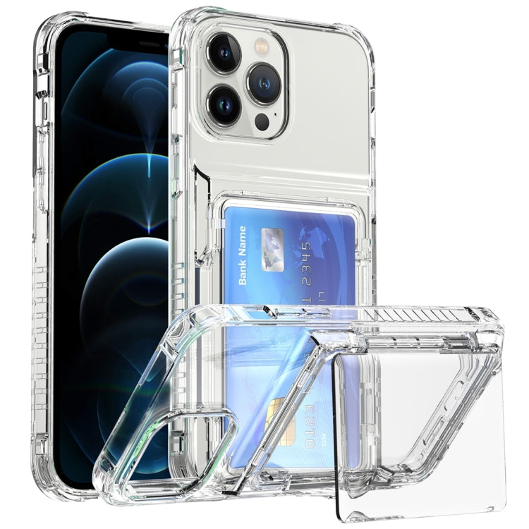 Crystal Clear Flip Card Slot Phone Case, For iPhone 13 Pro Max, For iPhone 13 Pro, For iPhone 13, For iPhone 12 / 12 Pro, For iPhone 12 Pro Max, For iPhone 11 Pro Max, For iPhone 11, For iPhone 11 Pro