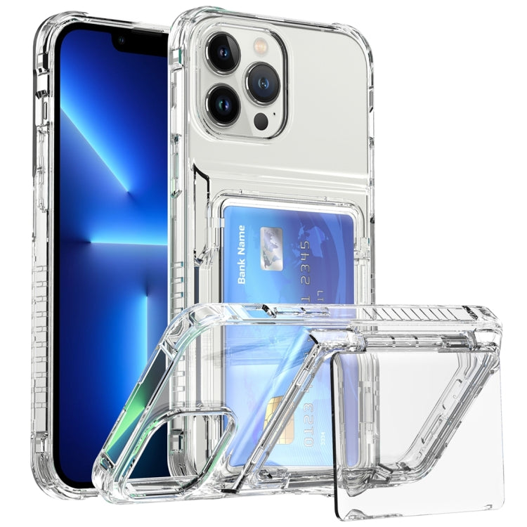 Crystal Clear Flip Card Slot Phone Case, For iPhone 13 Pro Max, For iPhone 13 Pro, For iPhone 13, For iPhone 12 / 12 Pro, For iPhone 12 Pro Max, For iPhone 11 Pro Max, For iPhone 11, For iPhone 11 Pro